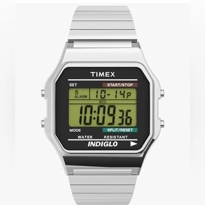 Timex Silver Digital Indiglo Watch